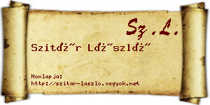 Szitár László névjegykártya